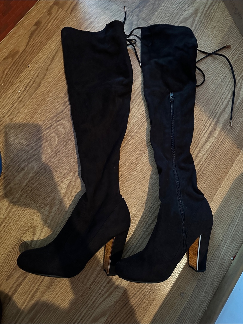 Black Over-the-Knee Women's High Heel Boots